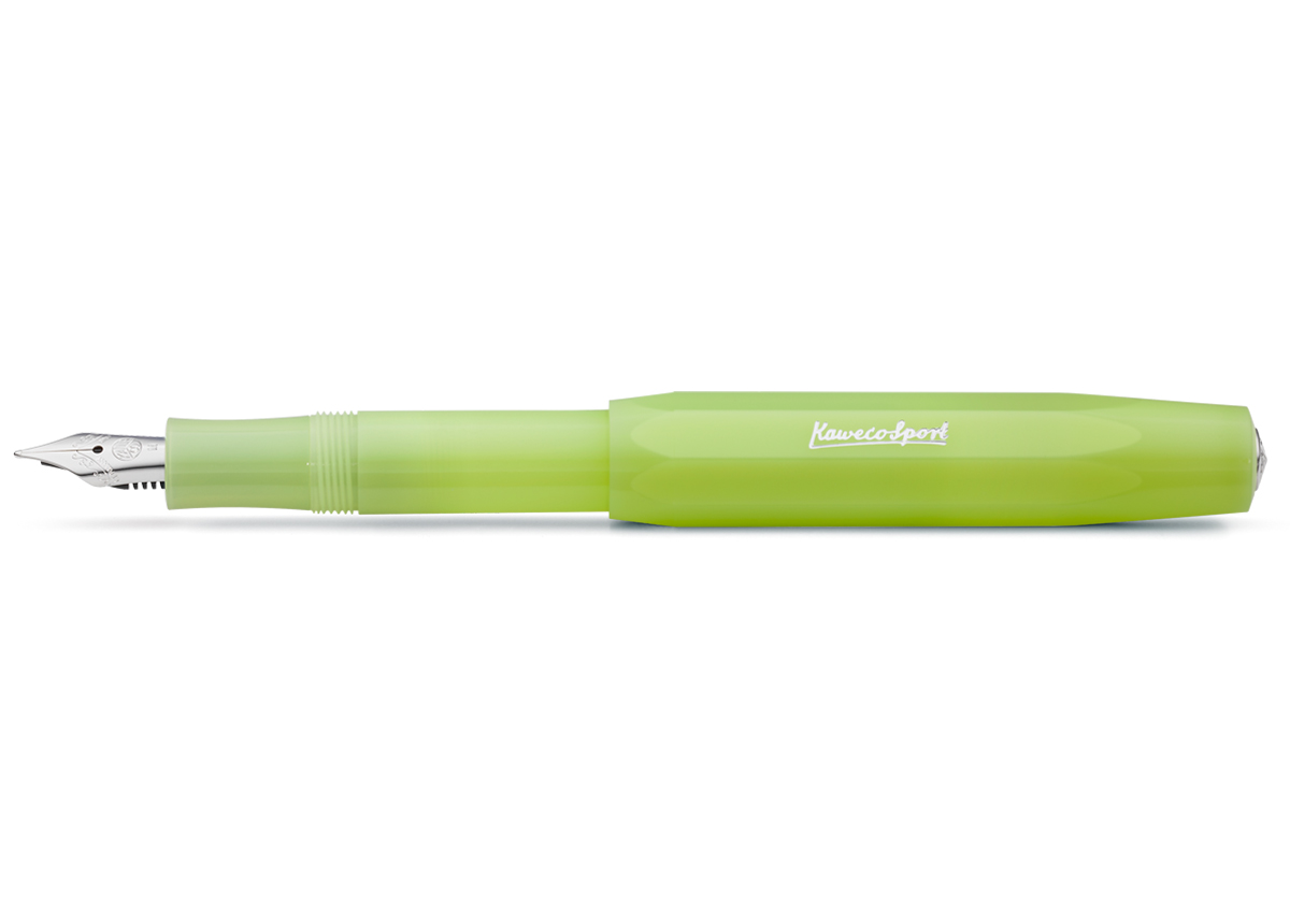 KAWECO FROSTED SPORT FOUNTAIN PEN FINE LIME M (1889) 